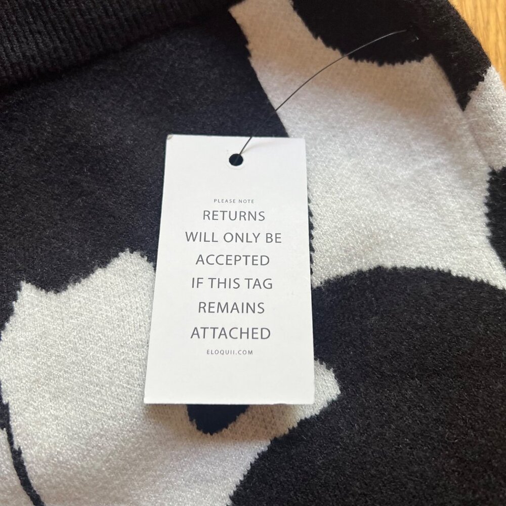 Eloquii Size 22/24 NEW Abstract Black & Gray Knit Intarsia Column Sweater Skirt - Picture 16 of 16